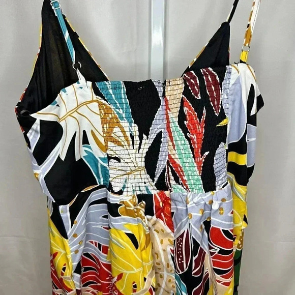 2/$30 Entro Midi Size Large Tropical Print Floral Maxi Dress Strappy Party - Picture 3 of 15